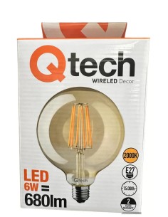 Qtech wireled round decor e14 4w 2k ndls 240v